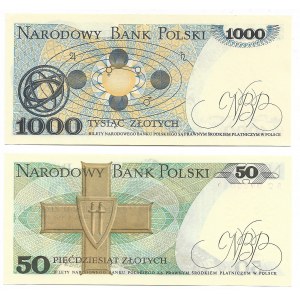 PRL, Zestaw 50 złotych 1975 BC i 1000 złotych 1975 AD
