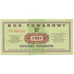 Peoples Republic of Poland, Pewex 10 dollars 1969 FF