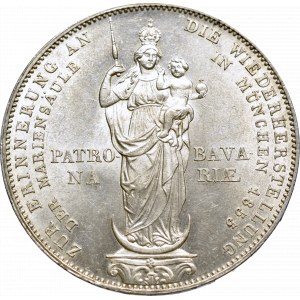 Niemcy, Bawaria, Maksymilian II Józef, 2 guldeny 1855, Pomnik Matki Boskiej