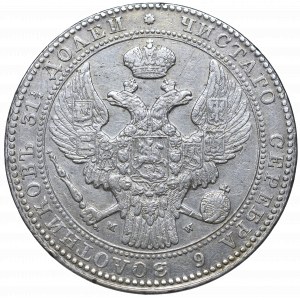 Zabór rosyjski, Mikołaj I, 1-1/2 rubla=10 złotych 1836, Warszawa - wybite na złym krążku