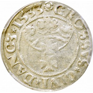 Zygmunt I Stary, Grosz 1533, Gdańsk - PCGS AU55