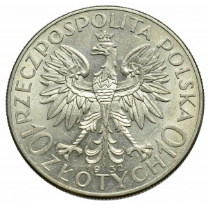 II Rzeczpospolita, 10 złotych 1932 ZM Głowa kobiety