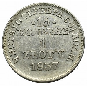 Zabór rosyjski, Mikołaj I, 15 kopiejek=1 złoty 1837, Warszawa