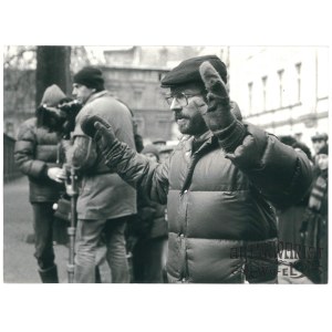 KRZYSZTOF ZANUSSI, plan filmu „Iluminacja”, fot. A. Kamiński, lata 70.