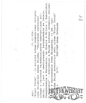 ADAM BUJAK, prezentacja albumu „Stary Toruń”, Dom Księgarza, fot. A. Urbanek, 1993
