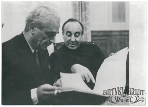 FELIKS TOPOLSKI, STEFAN ARSKI, spotkanie redakcyjne, fot. Barącz, 1961