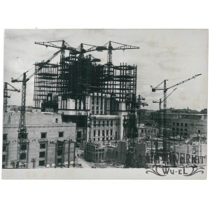 WARSZAWA, budowa Pałacu Kultury i Nauki, fot. Z. Wdowiński, 1953