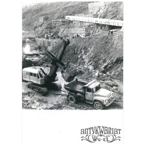 SIENIAWA (pow. Krosno), budowa zapory na Wisłoku, roboty ziemne, fot. A. Łokaj, 15.02.1974