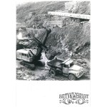 SIENIAWA (Krosno district), construction of a dam on the Wislok River, earthworks, photo by A. Łokaj, 15.02.1974