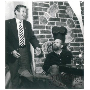 LUBUSKIE LATO FILMOWE, Wiesław Gołas i Mieczysław Voit w Łagowie, fot. CAF, 1980