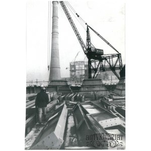 KOZIENICE, montaż elementów bloku 500 MW, fot. CAF, 1976