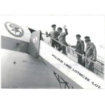 WARSAW, plane "Nicolaus Copernicus" before the inaugural flight to Montreal - crew boarding, photo CAF, 1976