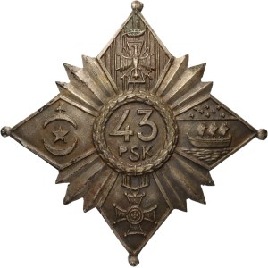 II RP, badge of the 43rd Infantry Regiment from Dubno.