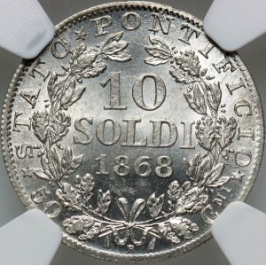 Vatican, Pius IX, 10 Soldi 1868 R, Rome