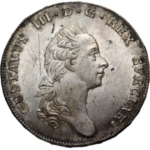 Sweden, Gustav III, Riksdaler 1776 OL, Stockholm