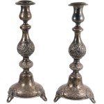 19th century, single flame candlesticks, Teofil Lempicki 1880, Warsaw (2 pieces)