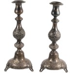 19th century, single flame candlesticks, Teofil Lempicki 1880, Warsaw (2 pieces)