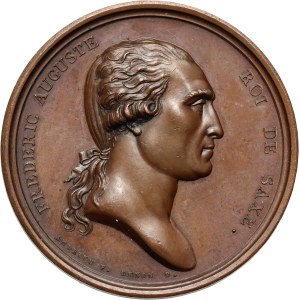 Germany, Saxony, Frederick Augustus I, Medal from 1809, the king's visit to the Paris mint