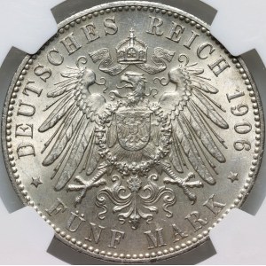 Germany, Bremen, 5 Mark 1906 J, Hamburg