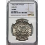 Germany, Bremen, 5 Mark 1906 J, Hamburg