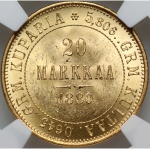 Finland, Alexander II, 20 Mark 1880 S, Helsinki