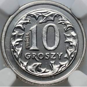 Third Republic, 10 groszy 1990, SAMPLE, nickel