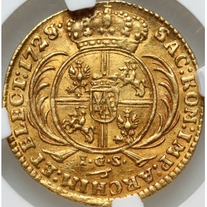 August II. der Starke, Dukaten 1728 IGS, Dresden