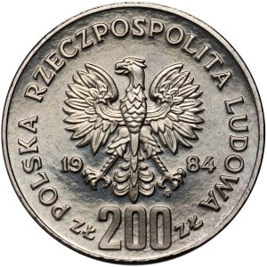 People's Republic of Poland, 200 zlotych 1984, XIV Olympic Winter Games - Sarajevo 1984, SAMPLE, nickel