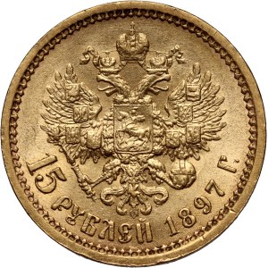 Russia, Nicholas II, 15 Rouble 1897 (АГ), St. Petersburg