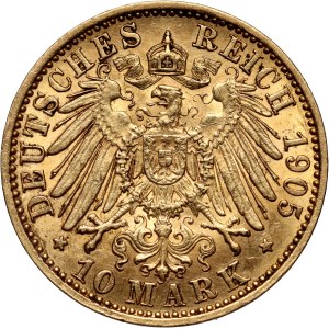 Germany, Lübeck, 10 Marks 1905 A, Berlin