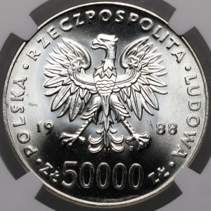 République populaire de Pologne, 50000 zloty 1988, Józef Piłsudski