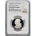 PRL, 100 zloty 1982, Valcambi, Jean-Paul II, timbre miroir