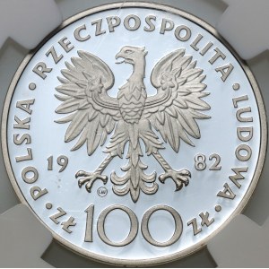 PRL, 100 zlotych 1982, Valcambi, John Paul II, mirror stamp
