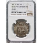 November Uprising, 5 zlotys 1831 KG, Warsaw