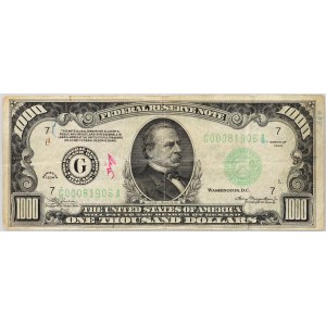 United States of America, 1000 dollars 1934 G, Chicago