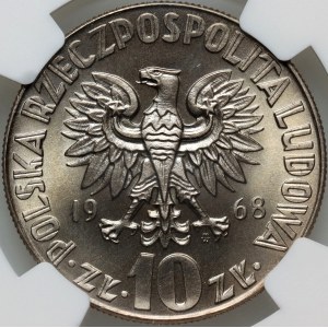 République populaire de Pologne, 10 zlotys 1968, Nicolas Copernic
