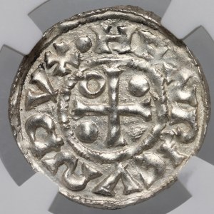 Germany, Bayern, Heinrich II der Zänker 985-995, Denar, Regensburg, mintmaster ECCO