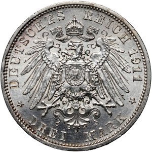 Germany, Lübeck, 3 Mark 1911 A, Berlin