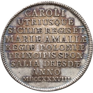 August III, 2/3 thaler (guilder) nuptial 1738, Dresden