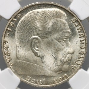 Nemecko, Tretia ríša, 2 marky 1937 J, Hindenburg
