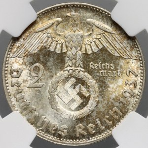 Nemecko, Tretia ríša, 2 marky 1937 J, Hindenburg