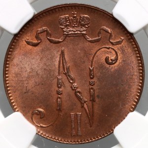 Finland, Nicholas II, 5 Penniä 1901, Helsinki