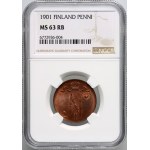 Finland, Nicholas II, 5 Penniä 1901, Helsinki
