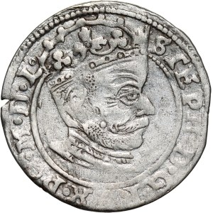 Stefan Batory, penny 1581, Riga, coat of arms shields