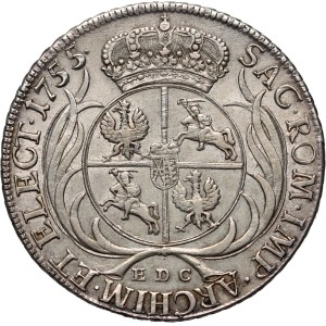 August III, 1755 EDC thaler, Leipzig