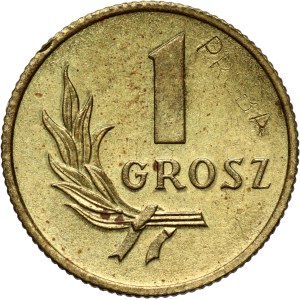 PRL, 1 groszy 1949, PRÓBA, Messing