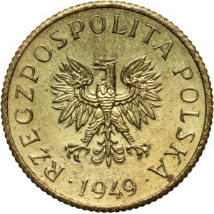 PRL, 1 groszy 1949, PRÓBA, Messing