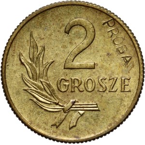 People's Republic of Poland, 2 pennies 1949, SAMPLE, brass