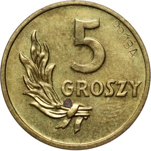 PRL, 5 groszy 1949, PRÓBA, Messing