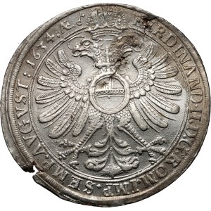 Niemcy, Frankfurt, talar 1634 AE, z tytulaturą Ferdynanda II